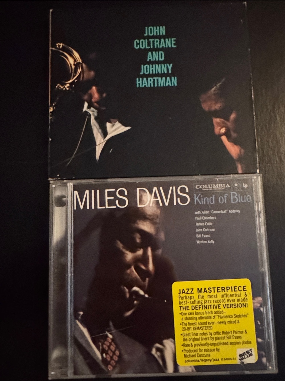 2 CD’s 💿 John Coltrane and Johnny Hartman, & Miles Davis kind of Blue ~ tested ~